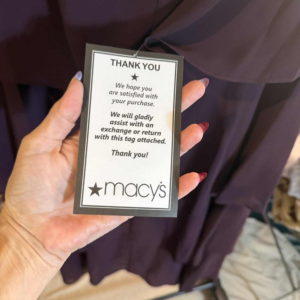 NWT SLNY from Macys Eggplant Embellished Tiered Chiffon Dress & Capelet SIZE 18W - Picture 6 of 16